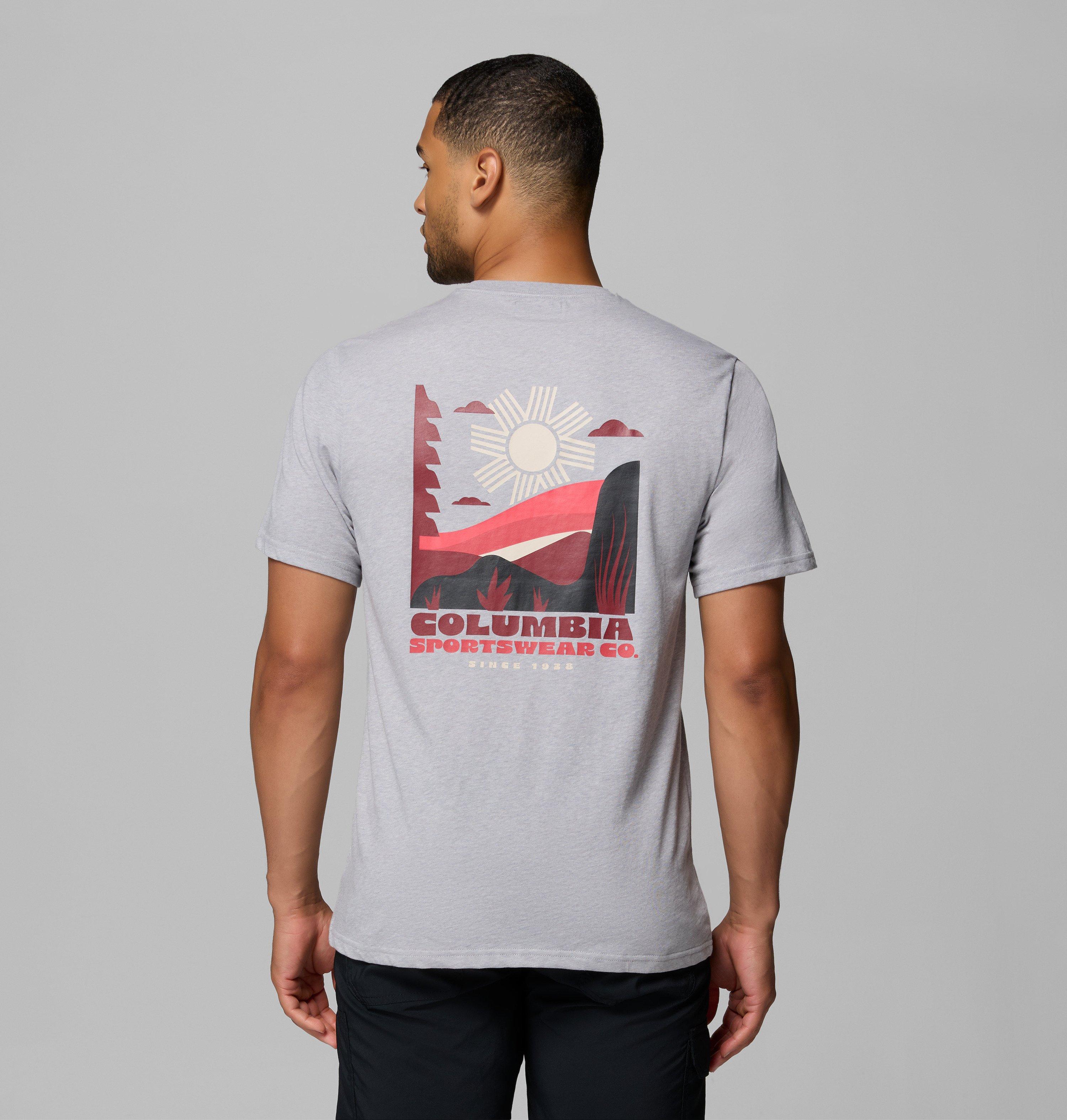 Columbia Sportswear Men's Grey Columbia - Csc™ Outdoor Organic Cotton T-Shirt - Columbia Heather, Shining Sandscape Large