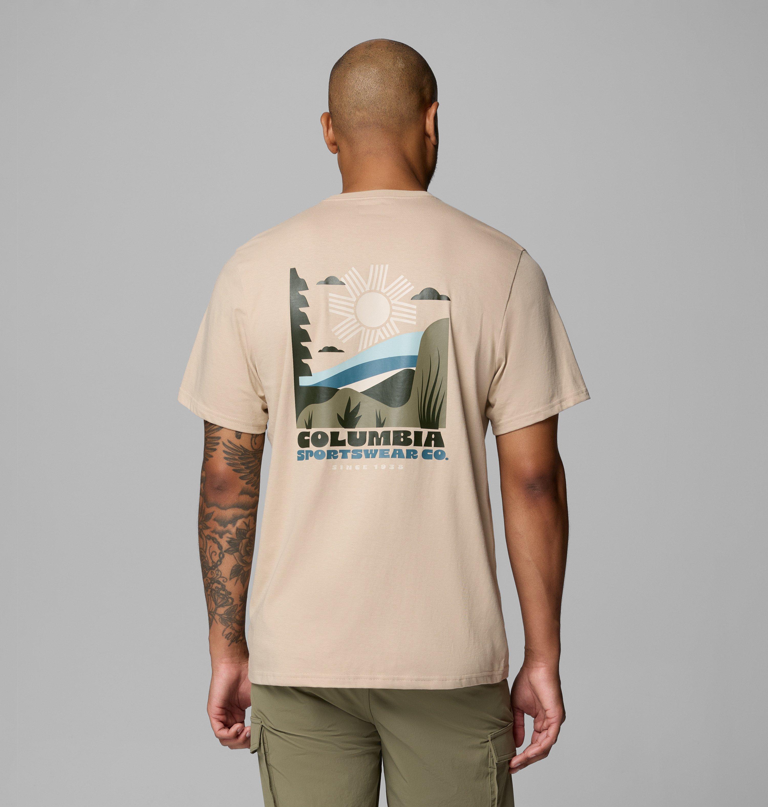 Columbia Sportswear Men's Brown Columbia - Csc™ Outdoor Organic Cotton T-Shirt - Ancient Fossil, Shining Sandscape Large
