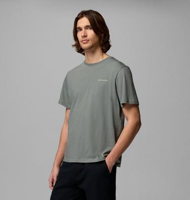 Men's CSC Outdoor Organic Cotton T-Shirt, Color: Sedona Sage, Wavy Branded Peaks, image 8