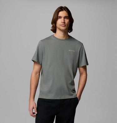 Men's CSC Outdoor Organic Cotton T-Shirt, Color: Sedona Sage, Wavy Branded Peaks, image 7
