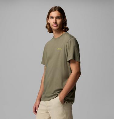 Men's CSC Outdoor Organic Cotton T-Shirt, Color: Stone Green, Shining Sandscape, image 4