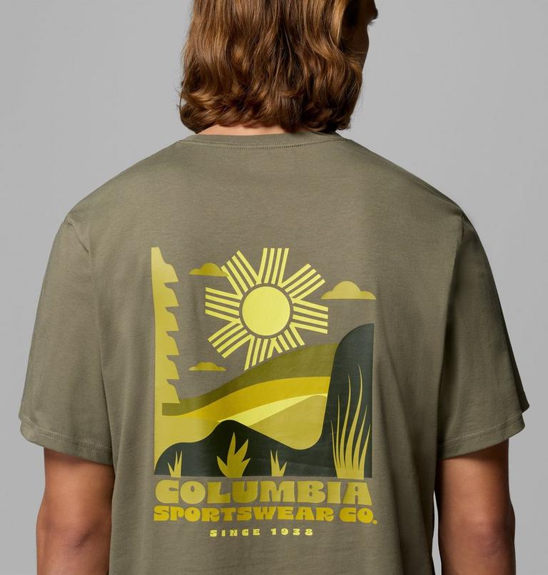 Men's CSC Outdoor Organic Cotton T-Shirt, Color: Stone Green, Shining Sandscape, image 6