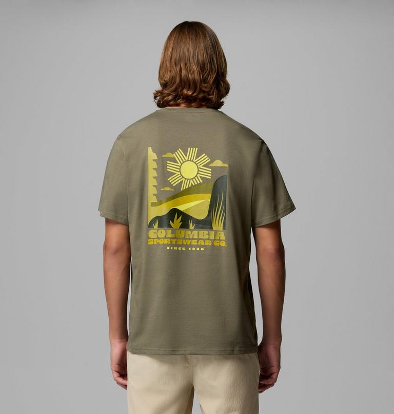 Men's CSC Outdoor Organic Cotton T-Shirt, Color: Stone Green, Shining Sandscape, image 3