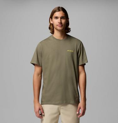 Men's CSC Outdoor Organic Cotton T-Shirt, Color: Stone Green, Shining Sandscape, image 1