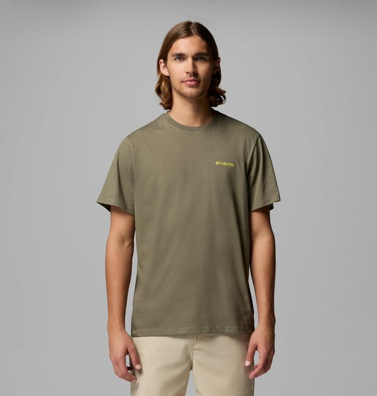 Men's CSC Outdoor Organic Cotton T-Shirt, Color: Stone Green, Shining Sandscape, image 1