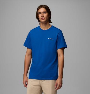 T-shirt Outdoor en Coton Biologique CSC Homme, Color: Mountain Blue, Peaceful Peaks, image 15