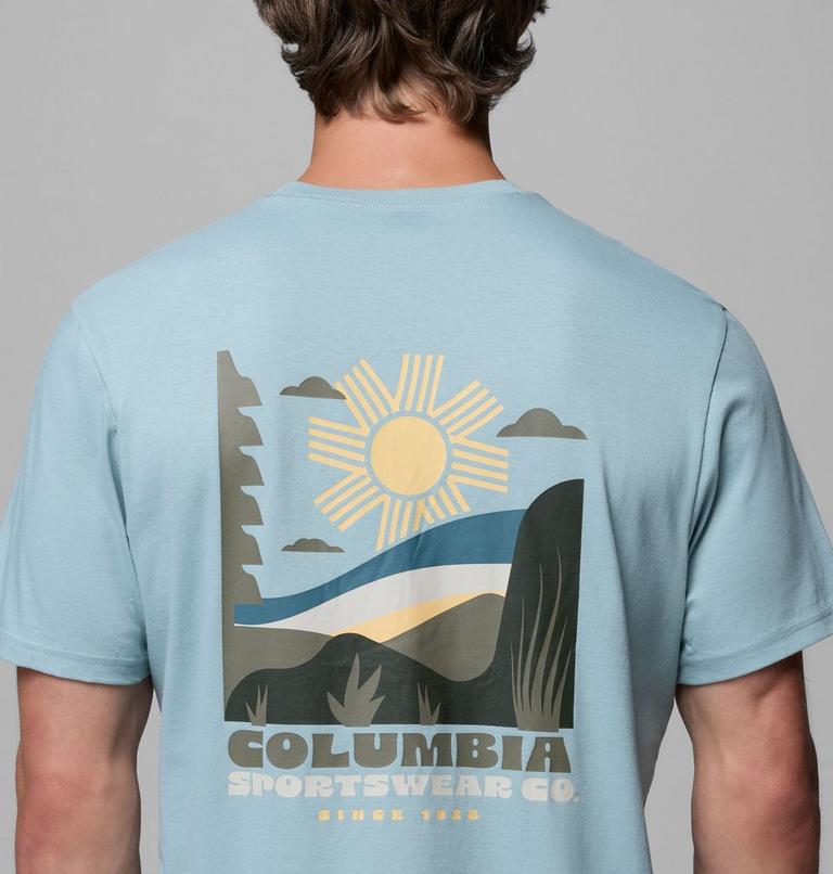 Men's CSC Outdoor Organic Cotton T-Shirt, Color: Crushed Blue, Shining Landscape, image 6