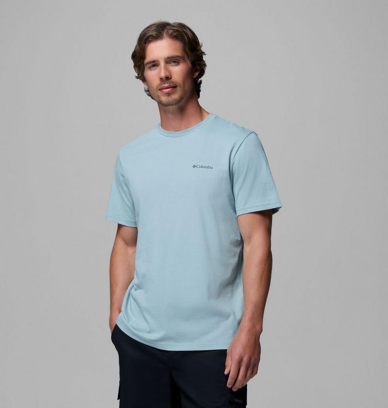 Men's CSC Outdoor Organic Cotton T-Shirt, Color: Crushed Blue, Shining Landscape, image 3