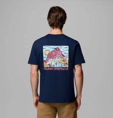 Men's CSC Outdoor Organic Cotton T-Shirt, Color: Collegiate Navy, Sunscape, image 3