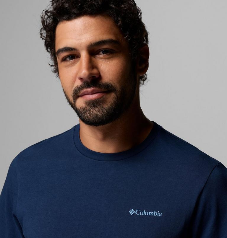 Men's CSC Outdoor Organic Cotton T-Shirt, Color: Collegiate Navy, Flower Power Badge, image 5