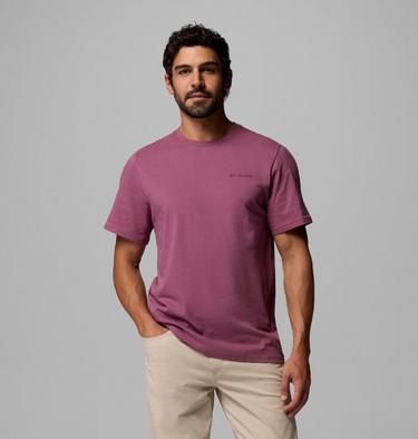 Men's CSC Outdoor Organic Cotton T-Shirt, Color: Antique Mauve, Wavy Branded Peaks, image 11