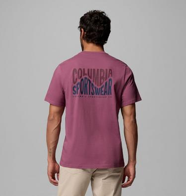 Men's CSC Outdoor Organic Cotton T-Shirt, Color: Antique Mauve, Wavy Branded Peaks, image 9