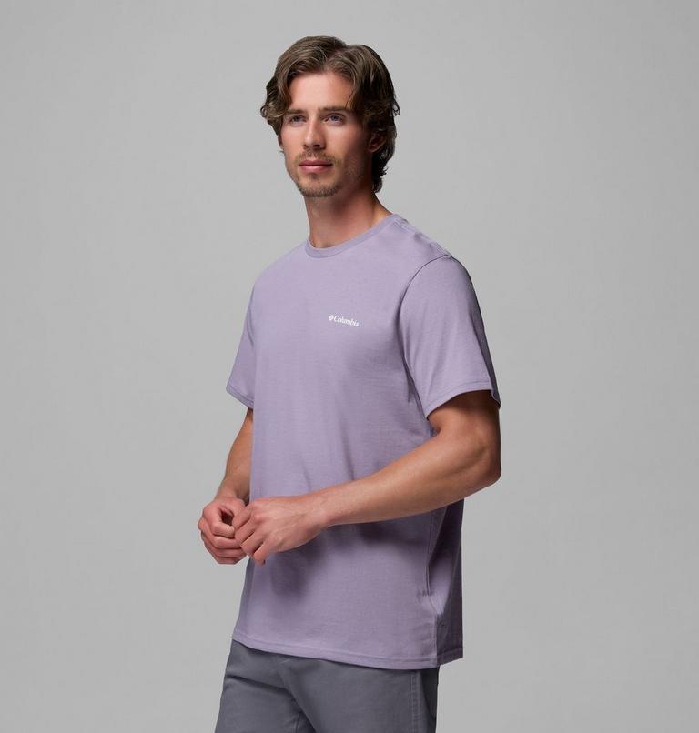 Men's CSC Outdoor Organic Cotton T-Shirt, Color: Shale Purple, Scoped View, image 4