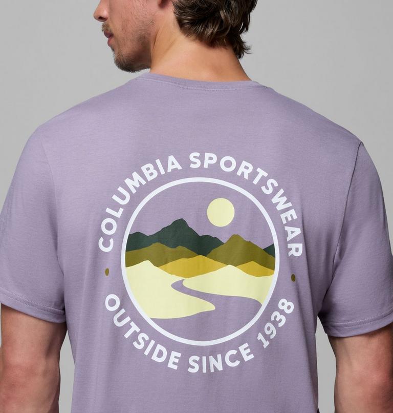 Men's CSC Outdoor Organic Cotton T-Shirt, Color: Shale Purple, Scoped View, image 6