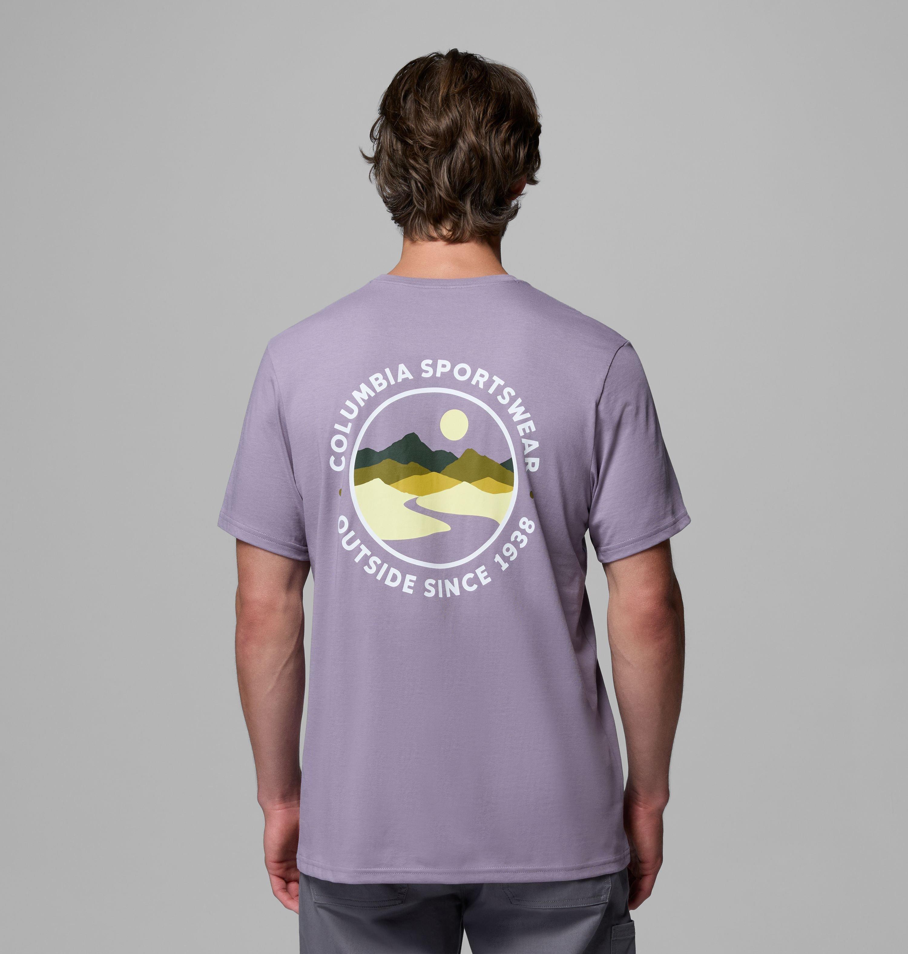 Columbia Sportswear Men's Purple Columbia - Csc™ Outdoor Organic Cotton T-Shirt - Shale Scoped View Xxl