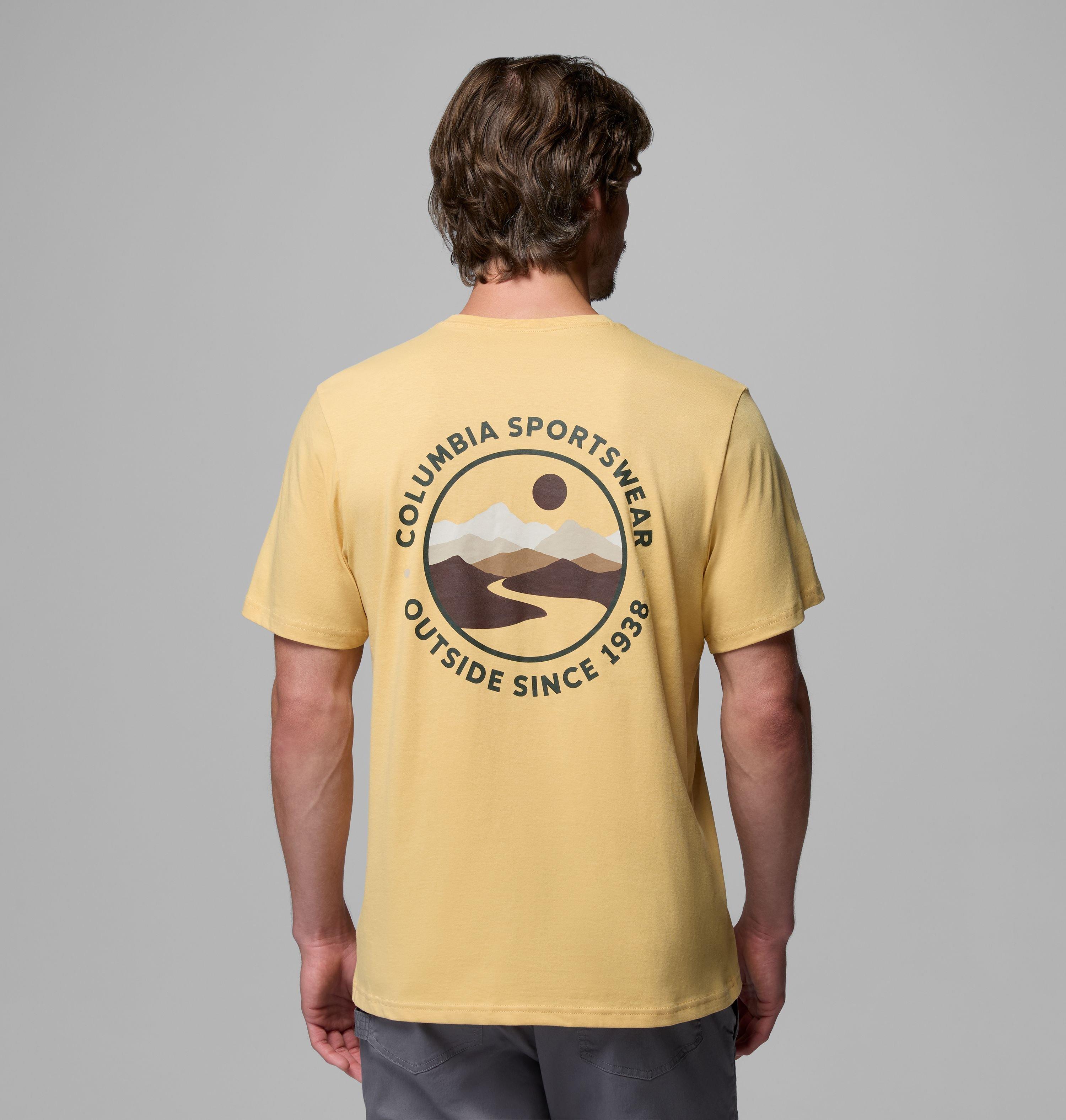 Columbia Sportswear Men's Yellow Columbia - Csc™ Outdoor Organic Cotton T-Shirt - Sand Dune, Scoped View Medium