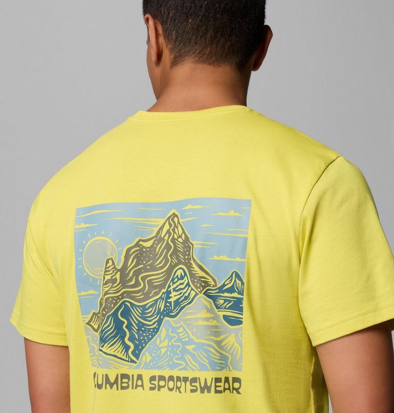 Men's CSC Outdoor Organic Cotton T-Shirt, Color: Acid Yellow, Sunscape, image 6
