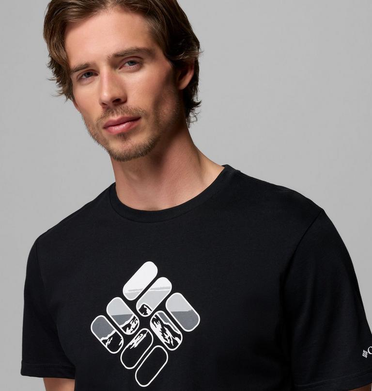 Men's Organic Cotton Graphic T-Shirt, Color: Black, Heavenly Stacked Gem, image 5