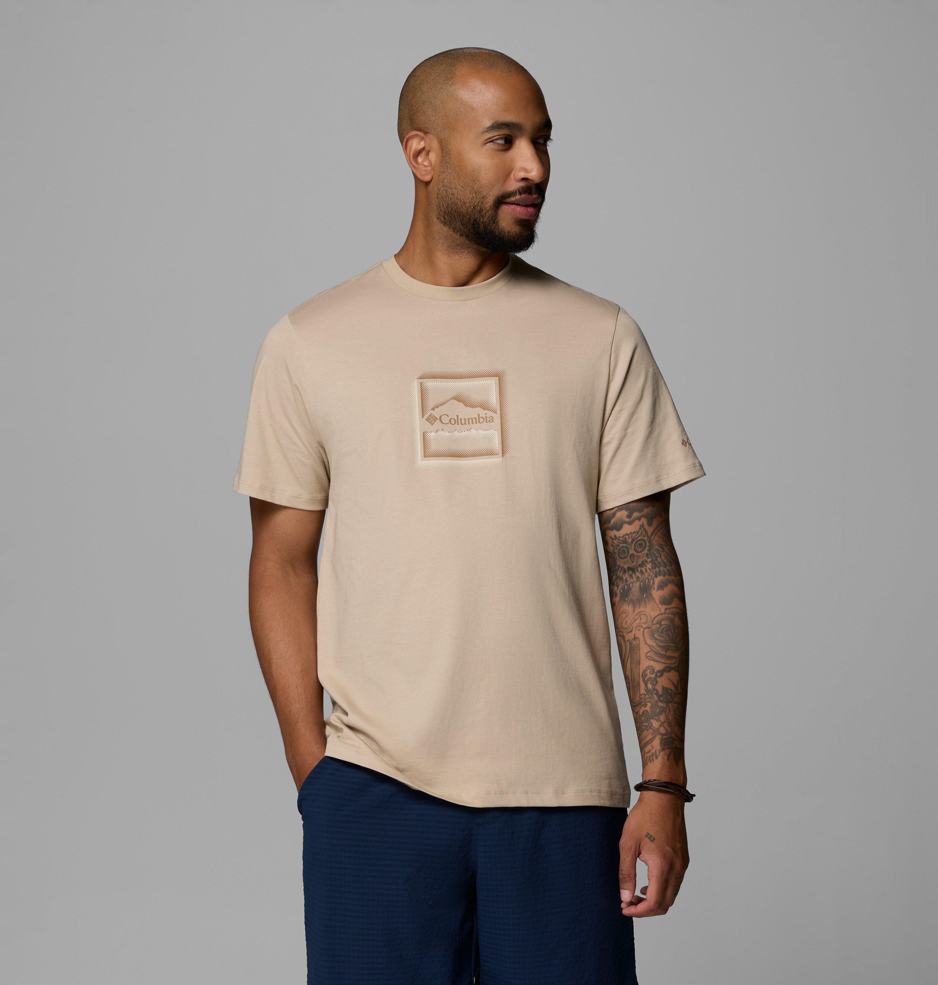 Columbia Sportswear Men's Brown Columbia - Organic Cotton Graphic T-Shirt - Ancient Fossil, Illuminated Brand Small