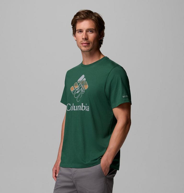 Men's Organic Cotton Graphic T-Shirt, Color: Rain Forest, Heavenly Stacked Gem, image 4