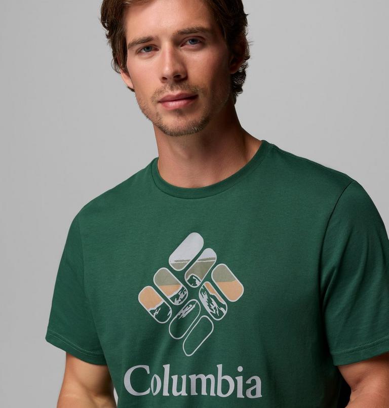 Men's Organic Cotton Graphic T-Shirt, Color: Rain Forest, Heavenly Stacked Gem, image 5