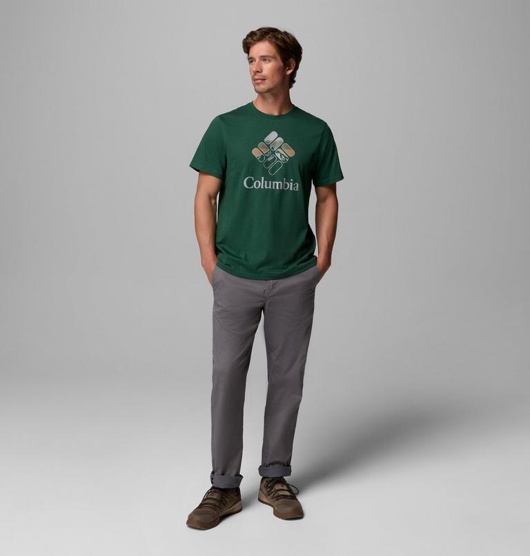 Men's Organic Cotton Graphic T-Shirt, Color: Rain Forest, Heavenly Stacked Gem, image 2