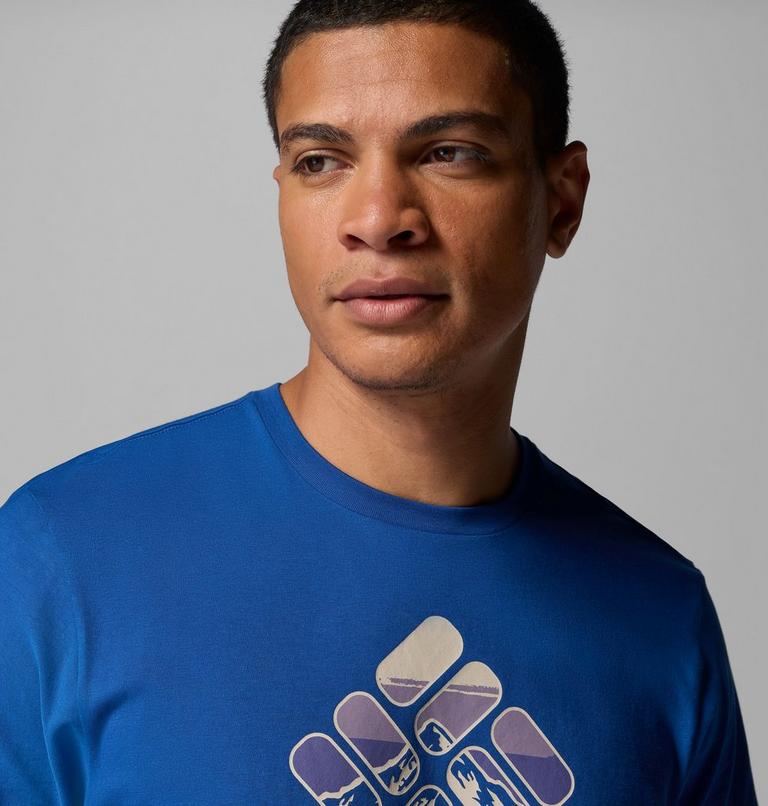 Men's Organic Cotton Graphic T-Shirt, Color: Mountain Blue, Heavenly Stacked Gem, image 5