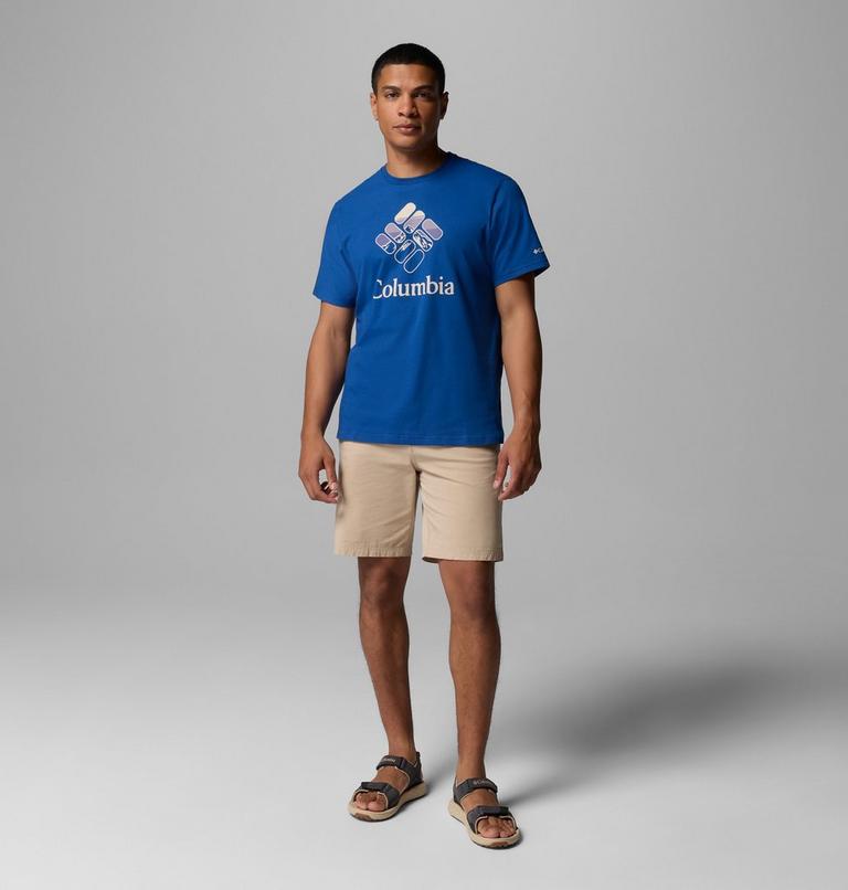 Men's Organic Cotton Graphic T-Shirt, Color: Mountain Blue, Heavenly Stacked Gem, image 2