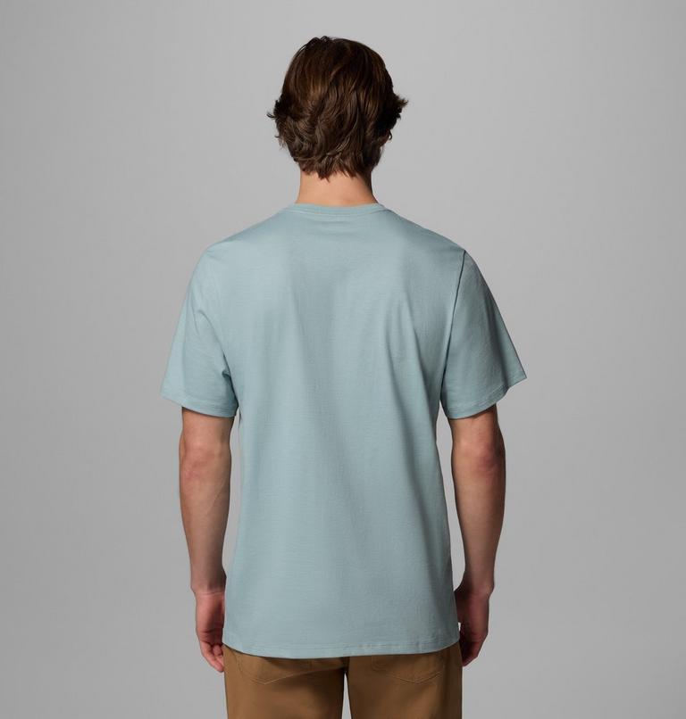 Men's Organic Cotton Graphic T-Shirt, Color: Crushed Blue, Heavenly Stacked Gem, image 3