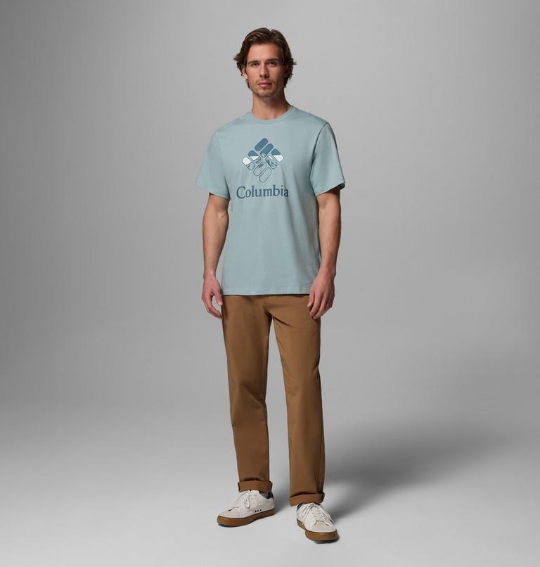 Men's Organic Cotton Graphic T-Shirt, Color: Crushed Blue, Heavenly Stacked Gem, image 2