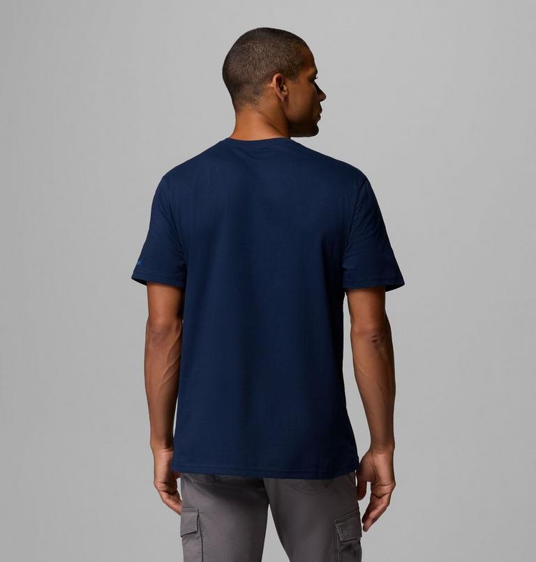 Men's Organic Cotton Graphic T-Shirt, Color: Collegiate Navy, Illuminated Brand, image 3