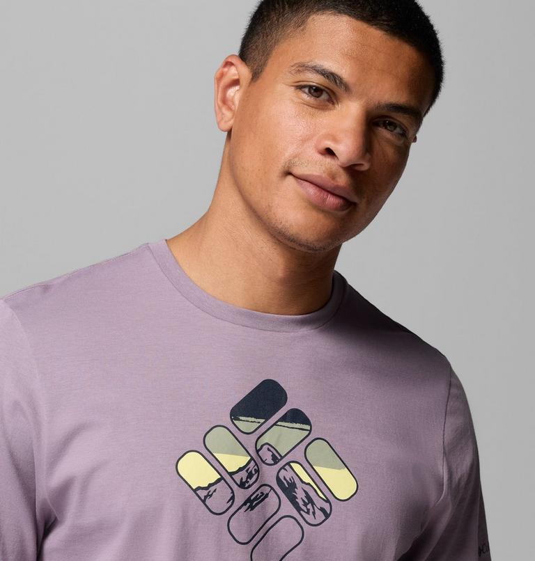 Men's Organic Cotton Graphic T-Shirt, Color: Shale Purple, Heavenly Stacked Gem, image 5