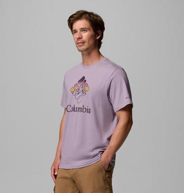 Men's Organic Cotton Graphic T-Shirt, Color: Shale Purple, Heavenly Stacked Gem, image 36
