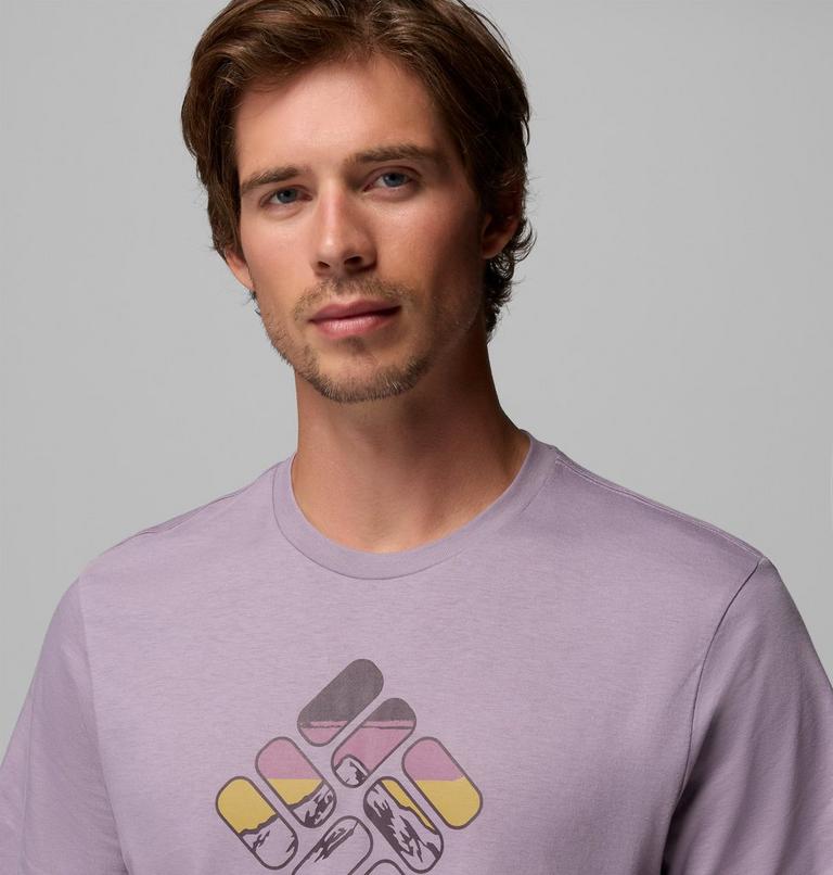 Men's Organic Cotton Graphic T-Shirt, Color: Shale Purple, Heavenly Stacked Gem, image 5