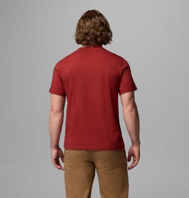 Men's Organic Cotton Graphic T-Shirt, Color: Red Oxide, Hex Woodblock Badge, image 23