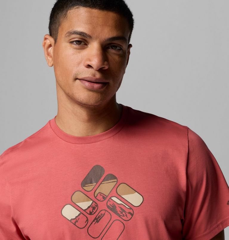 Men's Organic Cotton Graphic T-Shirt, Color: Washed Red, Heavenly Stacked Gem, image 5