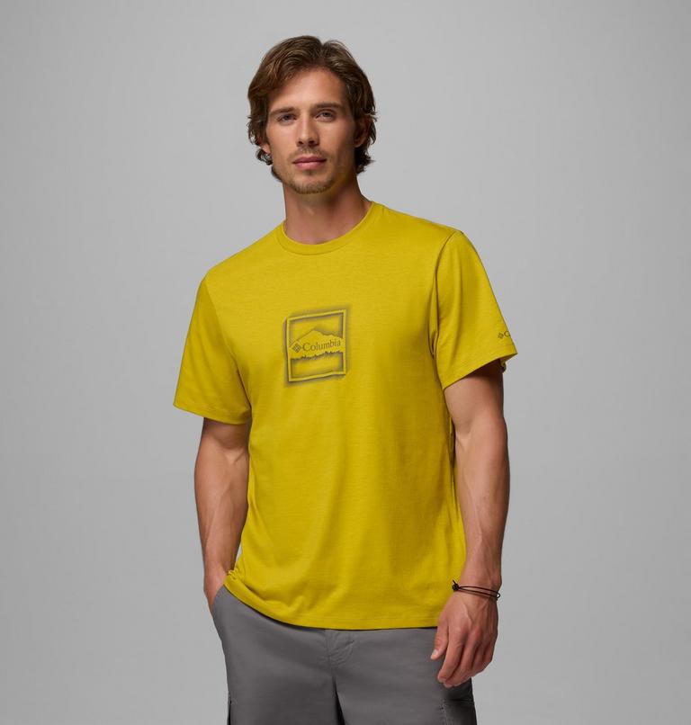 Men's Organic Cotton Graphic T-Shirt, Color: Antique Moss, Illuminated Brand, image 1