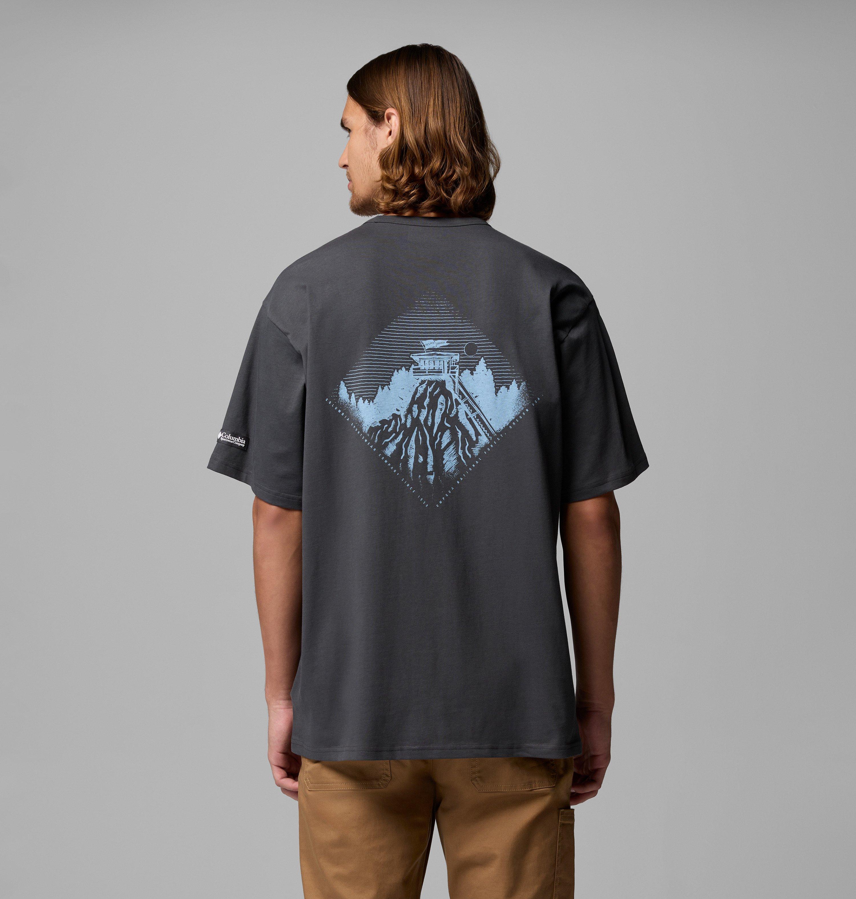Columbia Sportswear Men's Black Columbia - Csc™ Heavyweight Back Graphic T-Shirt - Shark, Heritage Small