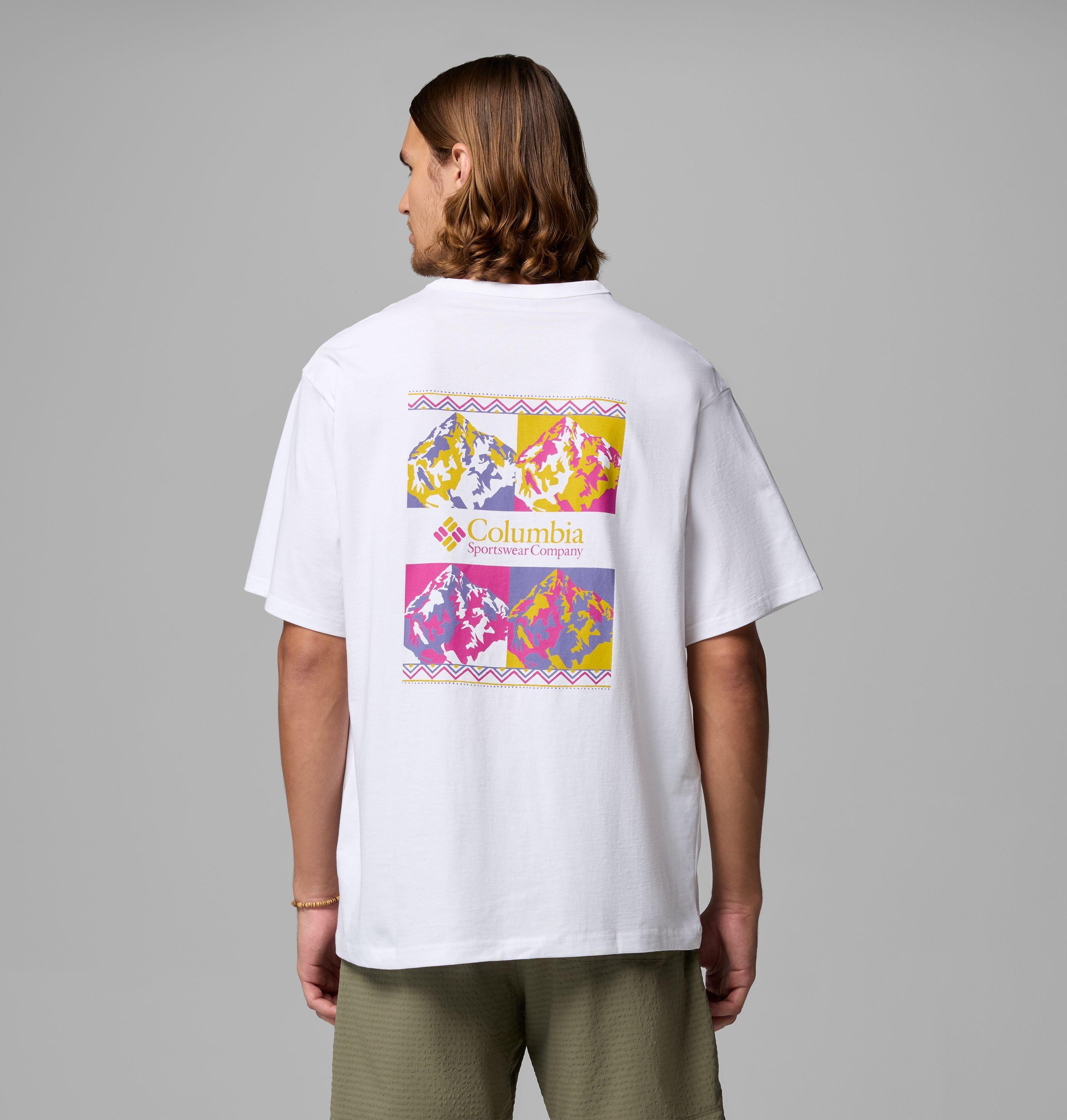 Columbia Sportswear Men's White Columbia - Csc™ Heavyweight Iconic T-Shirt - Repeated Peaks Xxl