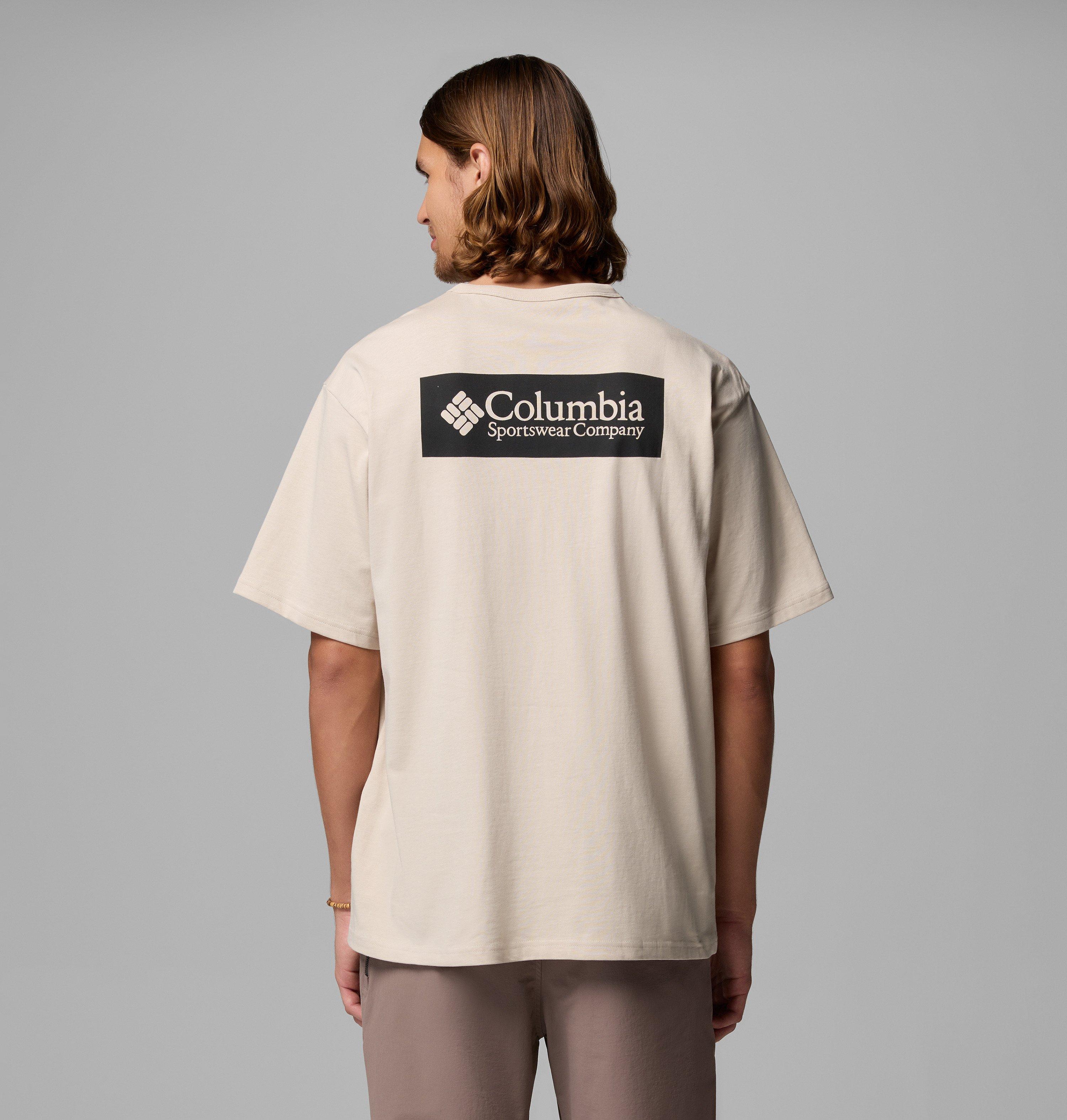 Columbia Sportswear Men's Brown Columbia - Csc™ Heavyweight Iconic T-Shirt - Dark Stone, Csc Box Logo Small