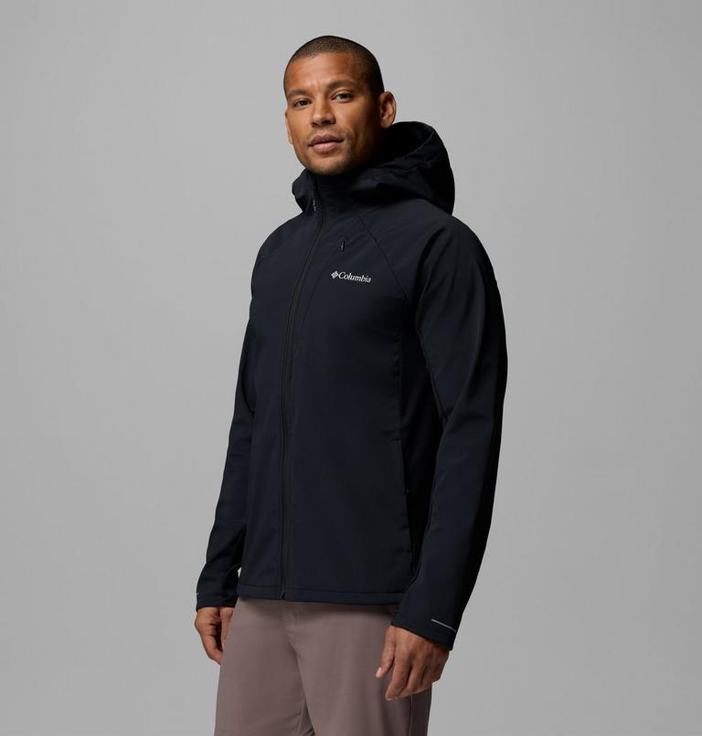 Men's Trailborne Hooded Softshell Jacket, Color: Black, image 4