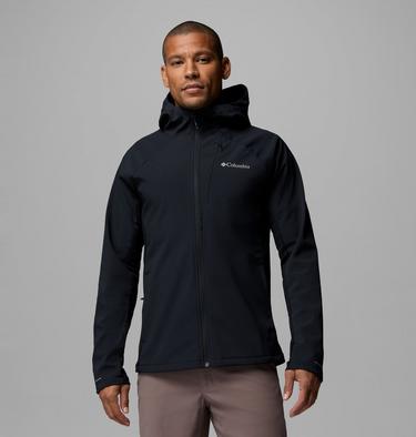 Men's Trailborne Hooded Softshell Jacket, Color: Black, image 1