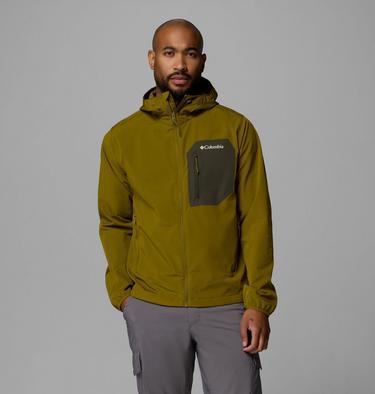 Men's Tall Heights III Hooded Softshell Jacket, Color: Mossy Green, Greenscape, image 1