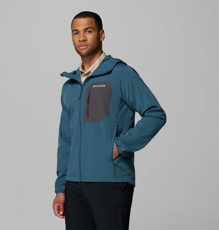 Men's Tall Heights III Hooded Softshell Jacket, Color: Everblue, Shark, image 4