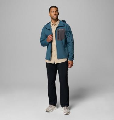 Men's Tall Heights III Hooded Softshell Jacket, Color: Everblue, Shark, image 2