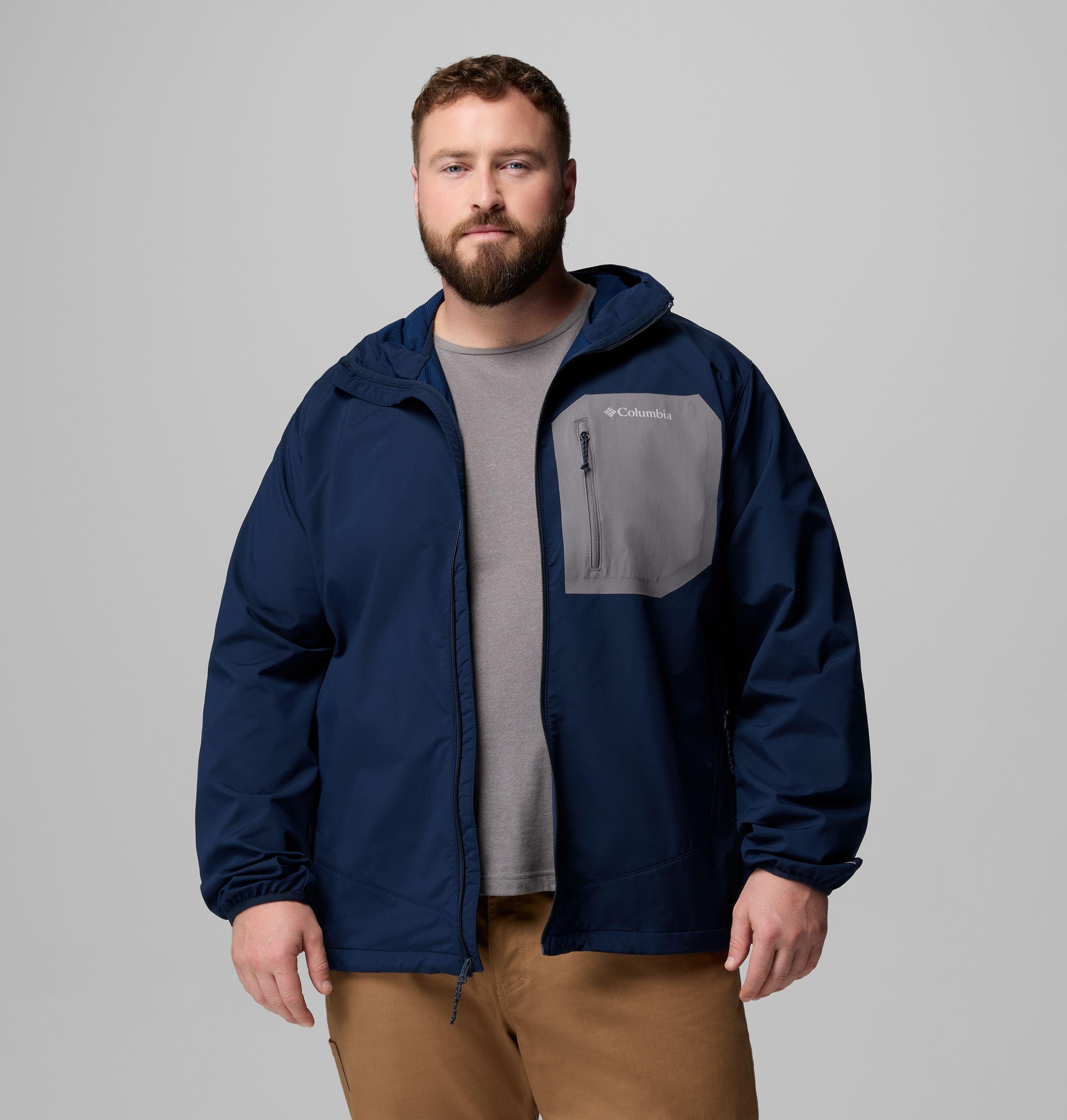 Columbia Sportswear Men's Blue Columbia - Tall Heights™ Iii Hooded Softshell - Extended - Collegiate Navy, City Grey 3X