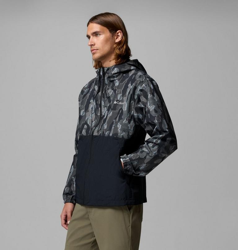 Men's Spire Valley Novelty Hooded Windbreaker, Color: Black Treebark, Black, image 4