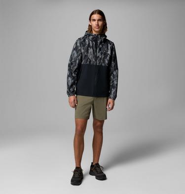 Men's Spire Valley Novelty Hooded Windbreaker, Color: Black Treebark, Black, image 4