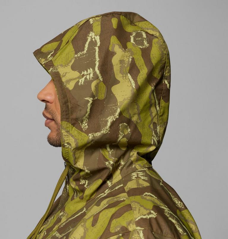 Men's Spire Valley Novelty Hooded Windbreaker, Color: Mossy Green Treebark, Greenscape, image 7