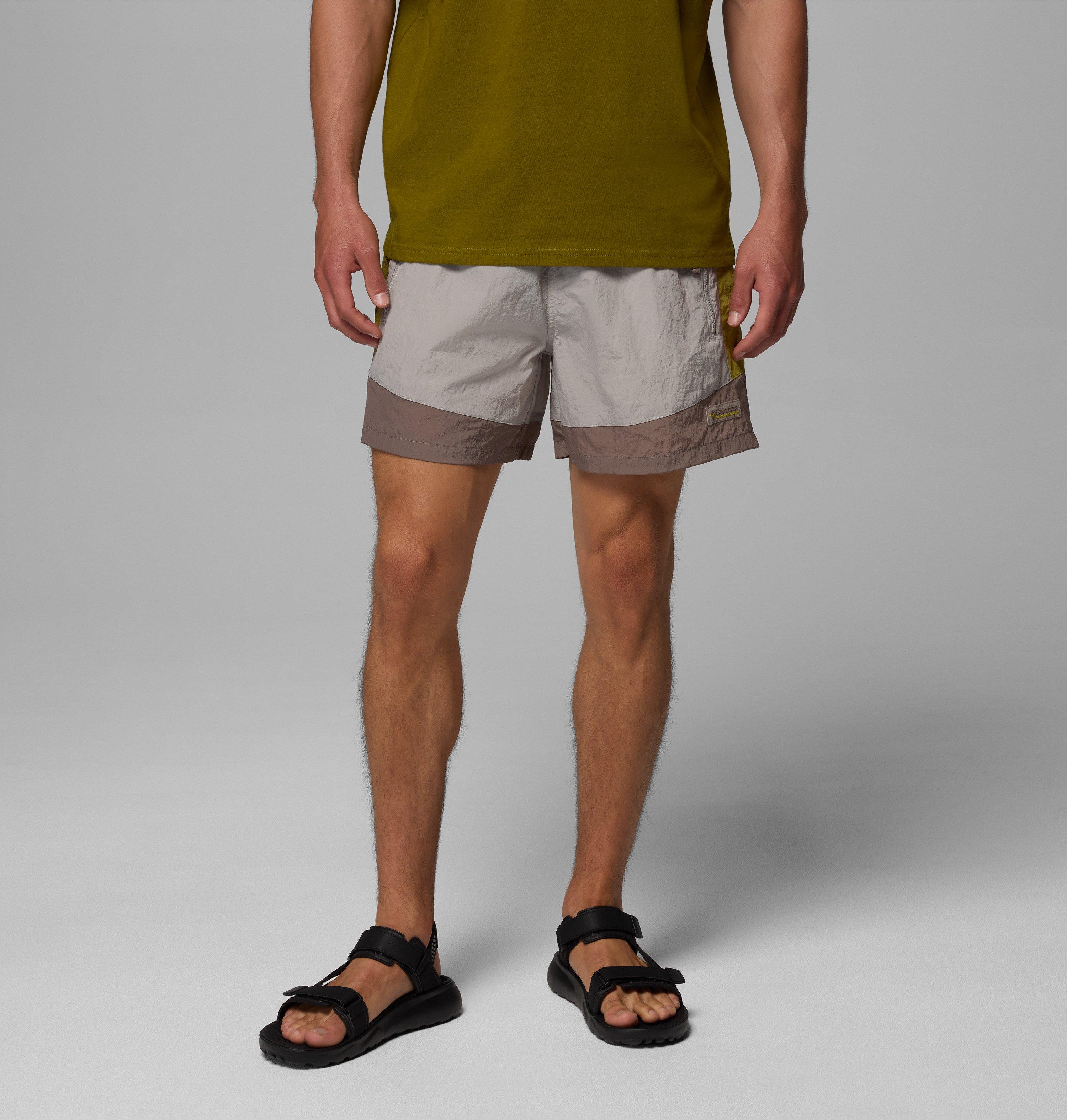 Columbia Sportswear Men's Grey Columbia - Riptide™ Retro Packable Windbreaker Shorts - Flint Iron, Peppercorn Large